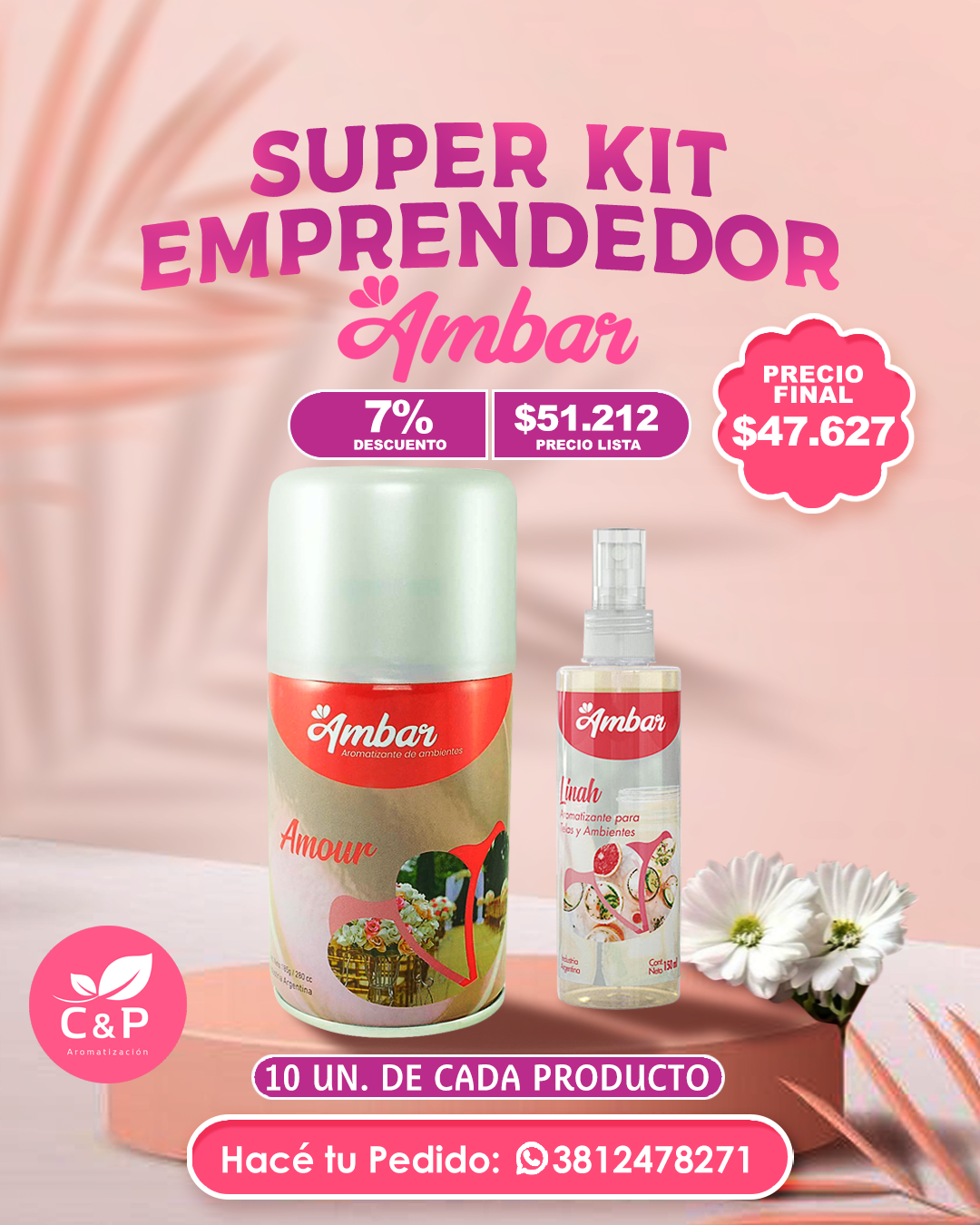 10 AEROSOL AMBAR + 10 TEXTIL AMBAR KIT 10 Aerosoles + 10 Textiles AMBAR - Imagen 1