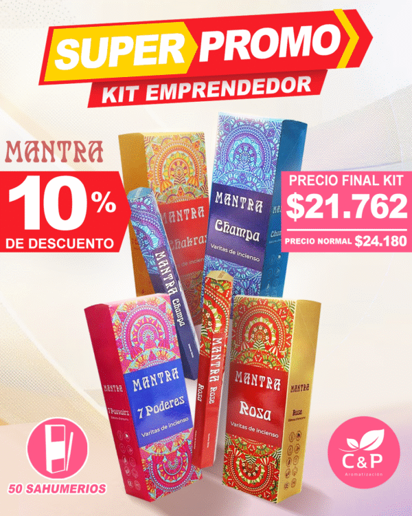 KIT 50 Sahumerios Hexagonal Mantra x15