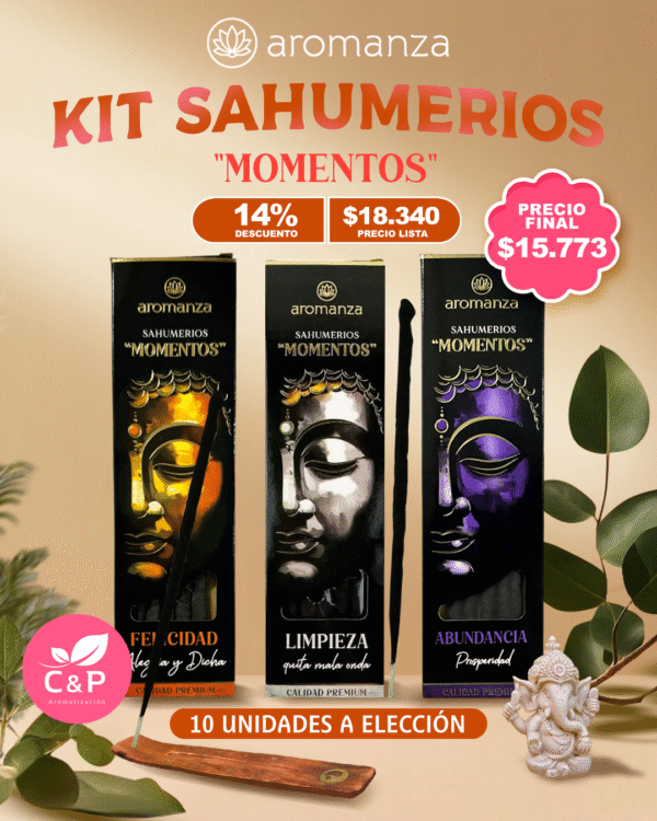 KIT AROMANZA Sahumerios Momentos x5