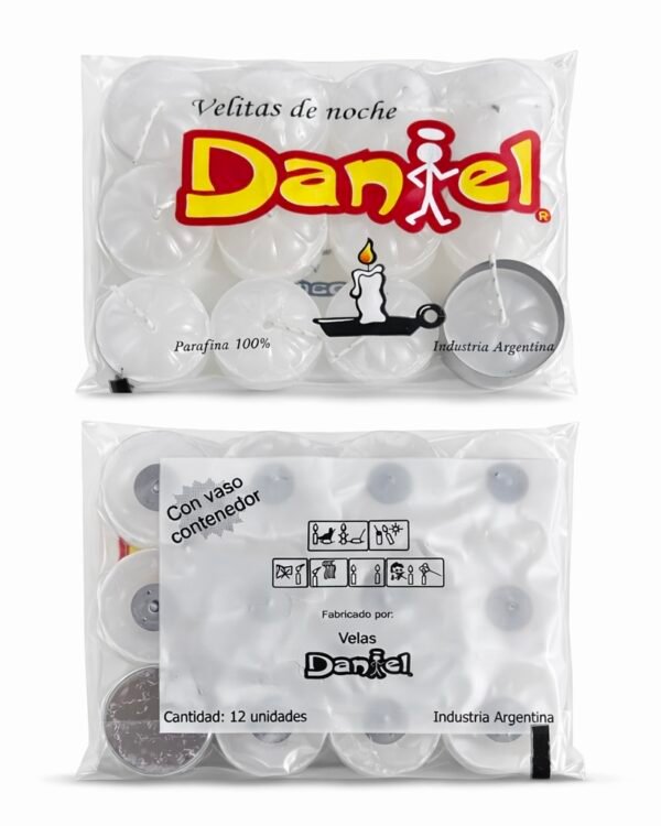 Velas Blancas x12 Daniel 15mm