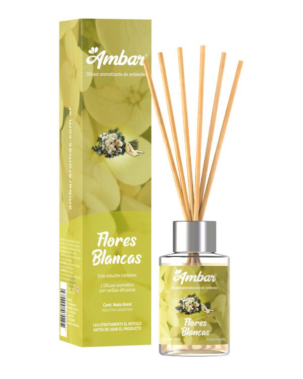 FLORES BLANCAS - Difusor Aromático Ambar 60ML